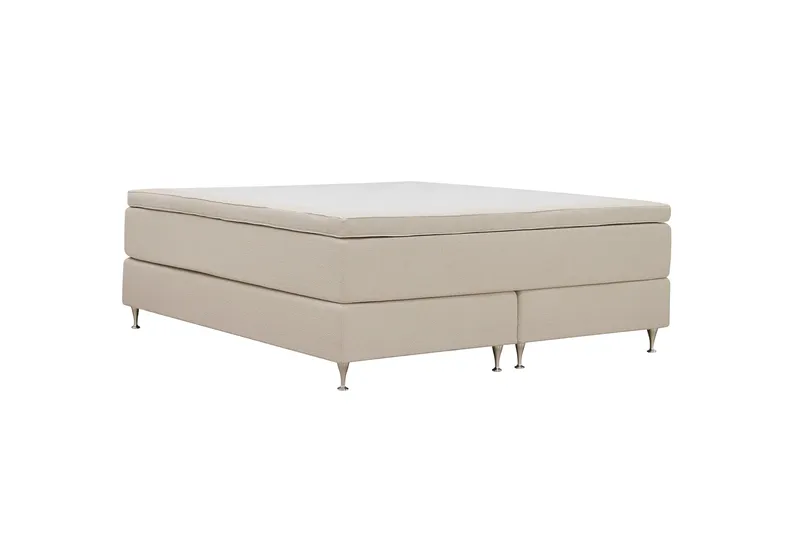 Hilton Premium Kontinentalsäng 160x200 cm - Ljusbeige Bouclé - Products - Möbler - Säng - Kontinentalsäng