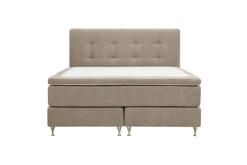 Hilton Premium Komplett Sängpaket 160x200 cm Kontinentalsäng med Sänggavel - Ljusbrun Tyg - Products - Möbler - Säng - Kontinentalsäng