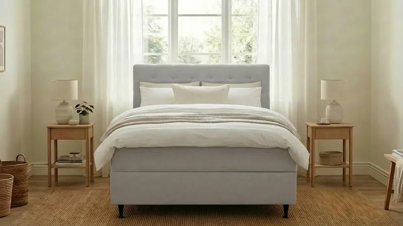 Hilton Plus Komplett Sängpaket med Förvaring 120x200 cm - Grå - Products - Möbler - Säng - Säng med förvaring