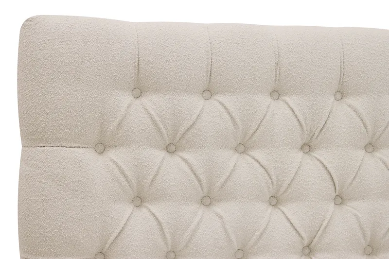 HVILA Lyx Komplett Sängpaket 160x200 cm Kontinentalsäng med knappad sänggavel i bouclé - Ivory / Bouclé - Products - Möbler - Säng - Kontinentalsäng
