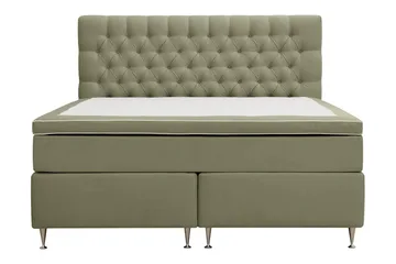 HVILA Lyx Komplett Sängpaket 180x200 cm Kontinentalsäng med knappad sänggavel i sammet