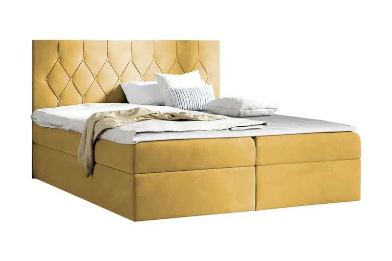 Jitendera Sängpaket Kontinentalsäng 180x200 cm med Förvaring - Gul - Products - Möbler - Säng - Komplett sängpaket