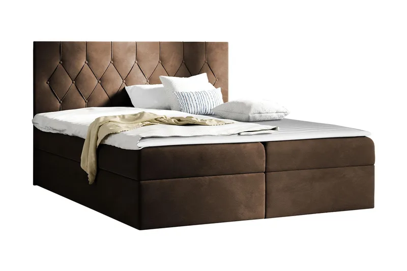 Jitendera Sängpaket Kontinentalsäng 200x200 cm med Förvaring - Brun - Products - Möbler - Säng - Komplett sängpaket