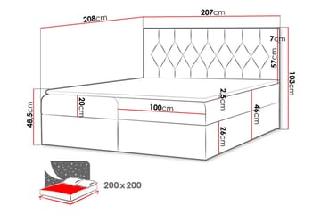 Jitendera Sängpaket Kontinentalsäng 200x200 cm med Förvaring - Grön - Products - Möbler - Säng - Komplett sängpaket