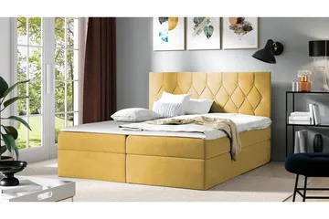 Jitendera Sängpaket Kontinentalsäng 200x200 cm med Förvaring - Gul - Products - Möbler - Säng - Komplett sängpaket