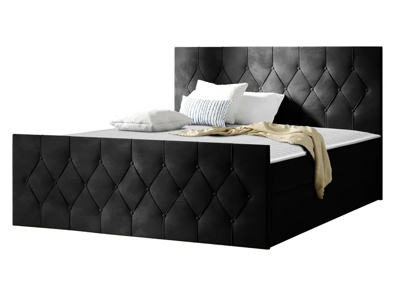 Jitendra Sängpaket Kontinentalsäng 160x200 cm med Förvaring, Svart