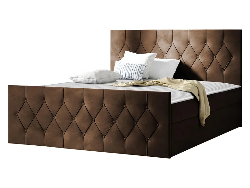 Jitendra Sängpaket Kontinentals äng 200x200 cm med Förvaring, Brun