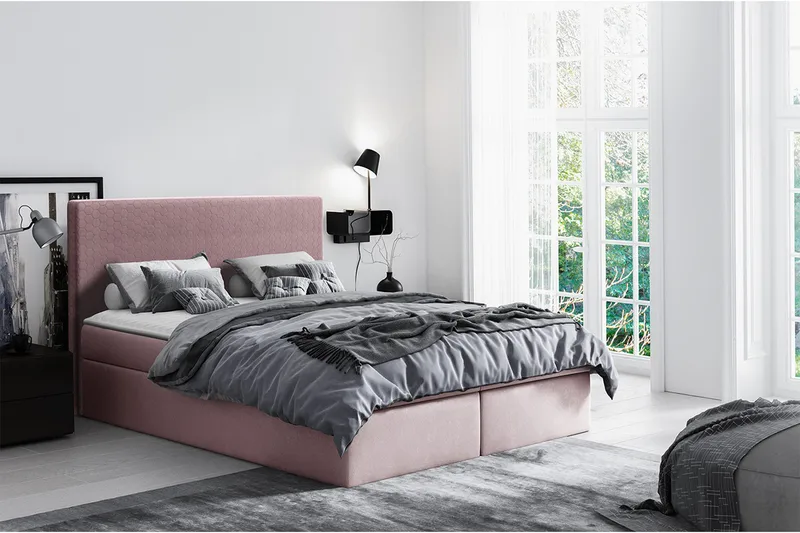 Laargard Kontinentalsäng medFörvaring 120x200 - Rosa - Products - Möbler - Säng - Säng med förvaring