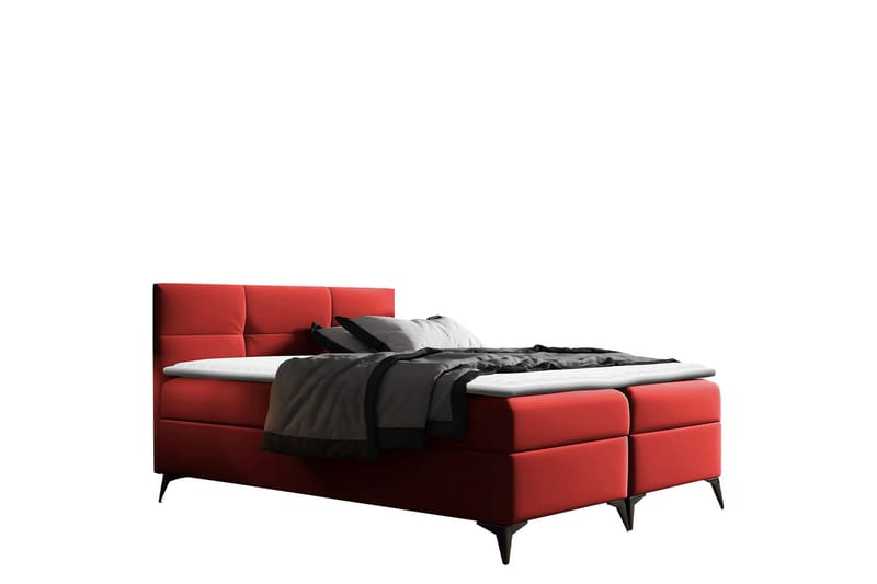 Leckersbo Komplett Sängpaket Kontinentalsäng med förvaring 120x200 cm, Röd