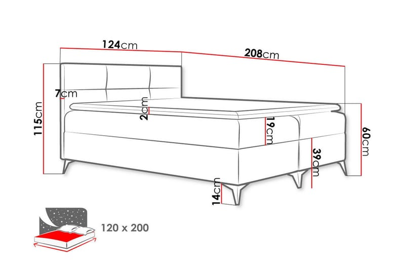 Leckersbo Komplett Sängpaket Kontinentalsäng med förvaring 120x200 cm - Svart - Products - Möbler - Säng - Komplett sängpaket