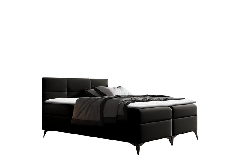 Leckersbo Komplett Sängpaket Kontinentalsäng med förvaring 140x200 cm, Svart