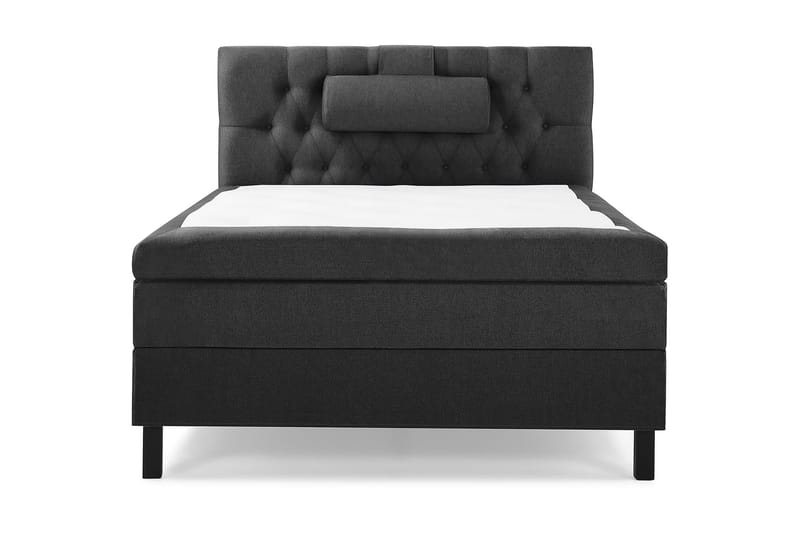 Lucky Komplett Sängpaket 120x200 Latex Diamant Sänggavel, Nackkudde Stor Svart/Grå