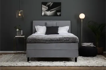 Lucky Komplett Sängpaket 120x200 Memory Slät Sänggavel  N - Nackkudde Liten Mellangrå - Products - Möbler - Säng - Enkelsäng