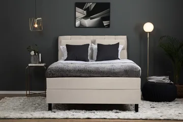 Lucky Komplett Sängpaket 140x200 Polyeter Diamant Sänggavel - Nackkudde Stor Beige - Products - Möbler - Säng - Kontinentalsäng