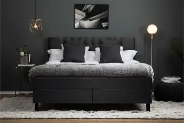 Lucky Komplett Sängpaket 160x200 Memory Diamant - Nackkudde Liten Svart/Grå - Products - Möbler - Säng - Kontinentalsäng