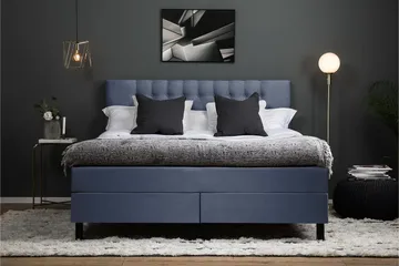 Lucky Komplett Sängpaket 160x200 Memory Diamant Sänggavel - Mörkblå - Products - Möbler - Säng - Kontinentalsäng
