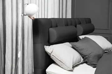 Lucky Komplett Sängpaket 160x200 Skum Diamant - Nackkudde Stor Svart/Grå - Products - M öbler - Säng - Kontinentalsäng