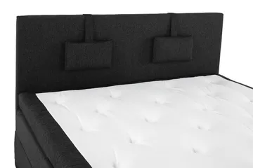 Lucky Komplett Sängpaket 180x200 Latex Slät - Nackkudde Liten Svart/Grå/PU - Products - Möbler - Säng - Kontinentalsäng