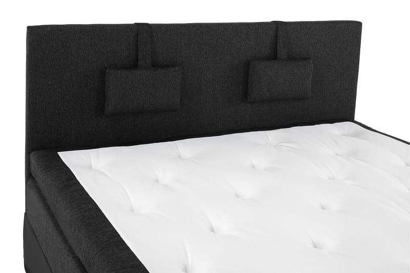 Lucky Komplett Sängpaket 180x200 Latex Slät - Nackkudde Liten Svart/Grå/PU - Products - Möbler - Säng - Kontinentalsäng