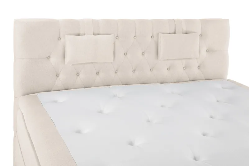 Lucky Komplett Sängpaket 180x200 Polyeter Diamant Sänggavel - Nackkudde Liten Beige - Products - Möbler - Säng - Kontinentalsäng