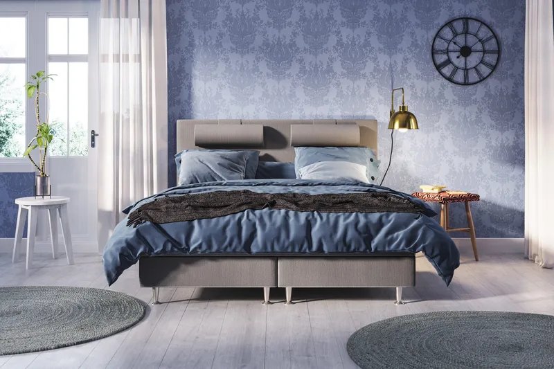 Meja Sängpaket 160x200 - Ljusgrå med nackkudde - Products - Möbler - Säng - Kontinentalsäng