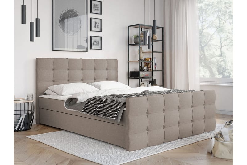 Milano Kontinentalsäng 160x210 cm - Beige - Products - Möbler - Säng - Säng med förvaring