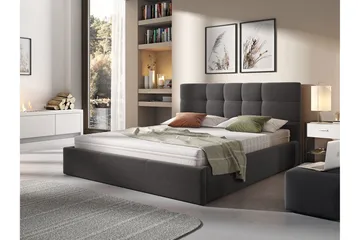 Nieres Förvaringssäng 160x200cm LED-belysning - Mörkgrå - Products - Möbler - Säng - Säng med förvaring