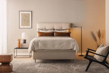 Oslo Lyx Kontinentalsäng 140x200 cm - Ljusbeige - Products - Möbler - Säng - Kontinentalsäng