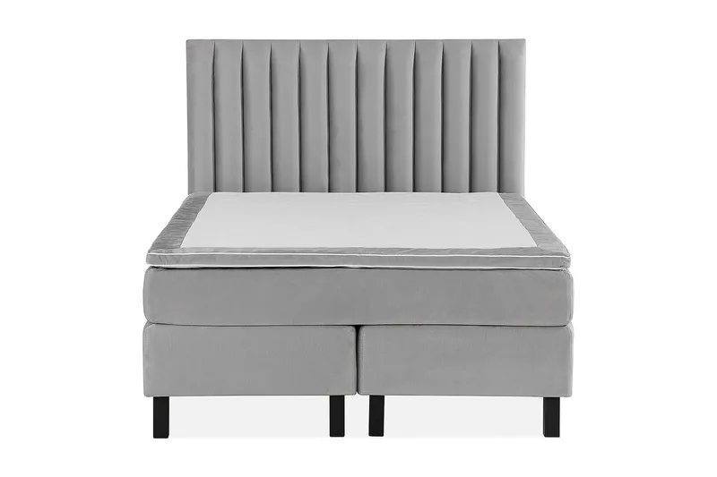 Princess Kontinentalsäng 120x200cm, Ljusgrå/Sammet