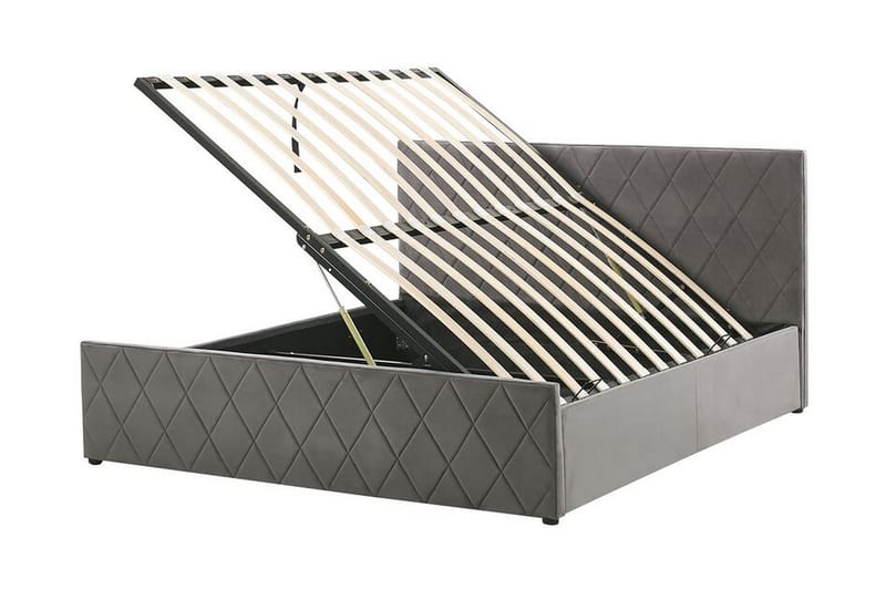 Rochefort Förvaringssäng 140x200 cm - Sammet/Grå - Products - Möbler - Säng - Säng med förvaring