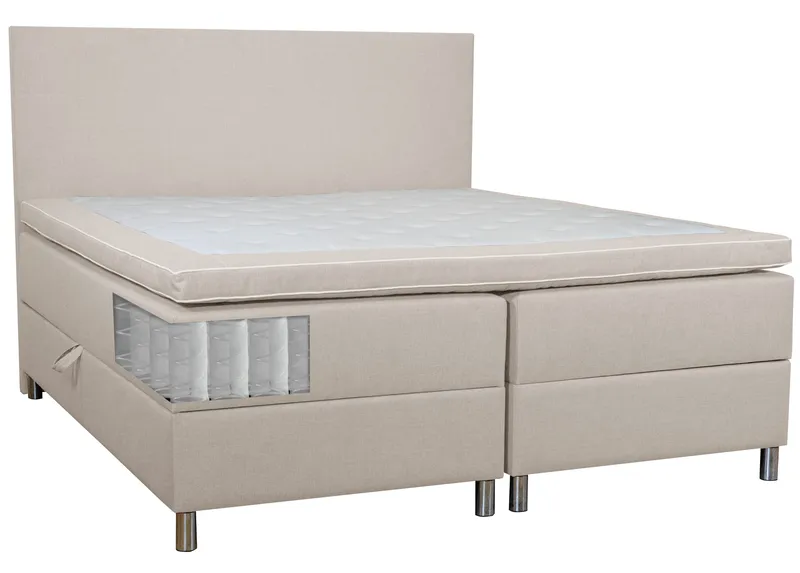 Säng med förvaring beige boxbed 180x200 cm - Beige - Products - Möbler - Säng - Säng med förvaring