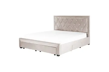 Säng med förvaringslådor Lievin - Beige, 180x200 cm - Products - Möbler - Säng - Säng med förvaring