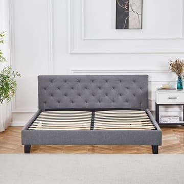 Sängram 180 x 200 cm - Grå - Inklusive sänggavel - Grå - Products - Möbler - Säng - Sängram & sängstomme