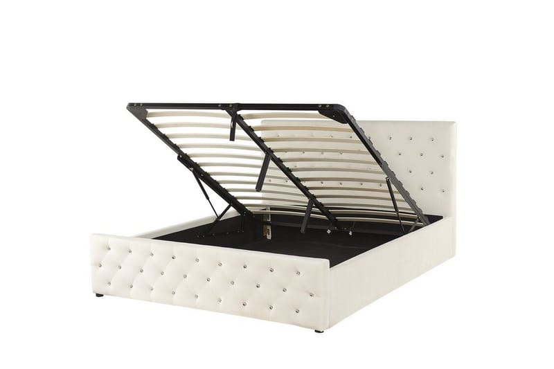 Saleux Förvaringssäng 140x200 cm - Sammet/Beige - Products - Möbler - Säng - Säng med förvaring