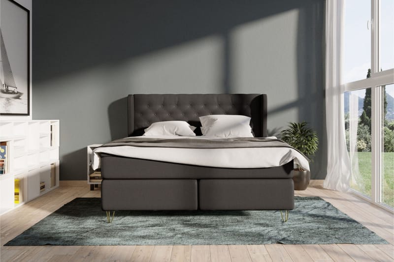 Select No 3 Komplett Sängpaket 180x200 Fast - Mörkgrå/Koppar - Products - Möbler - Säng - Kontinentalsäng