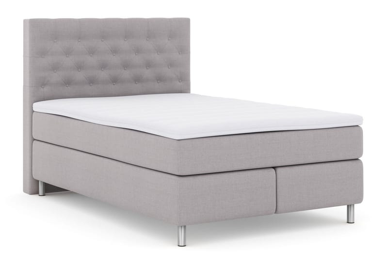 Select No 3 Kontinentalsäng 140x200 Fast - Ljusgrå/Metall - Products - Möbler - Säng - Kontinentalsäng