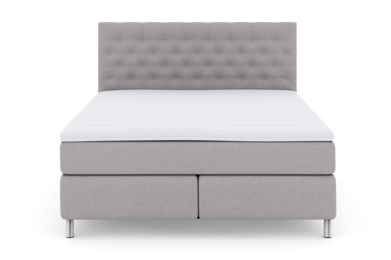 Select No 3 Kontinentalsäng 180x200 Fast, Ljusgrå/Metall