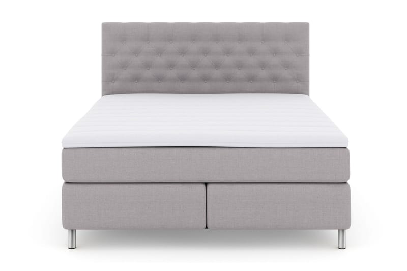 Select No 3 Kontinentalsäng 180x200 Fast/Medium, Ljusgrå/Metall