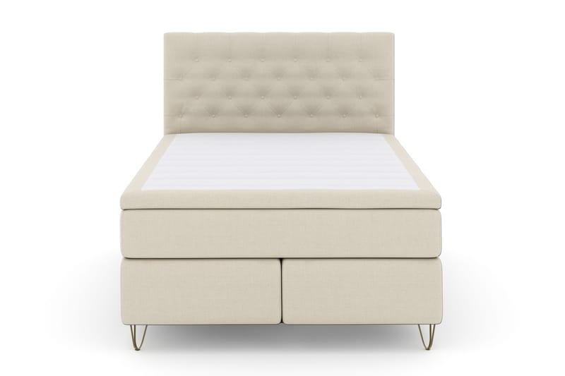 Select No 4 Komplett Sängpaket 140x200 Fast - Beige/Metall V-form - Products - Möbler - Säng - Kontinentalsäng