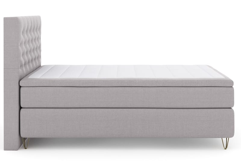 Select No 4 Komplett Sängpaket 140x200 Fast - Ljusgrå/Metall V-form - Products - Möbler - Säng - Kontinentalsäng