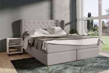 Select No 4 Komplett Sängpaket 140x200 Fast - Ljusgrå/Metall V-form - Products - Möbler - Säng - Kontinentalsäng
