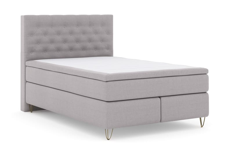 Select No 4 Komplett Sängpaket 140x200 Fast - Ljusgrå/Metall V-form - Products - Möbler - Säng - Kontinentalsäng