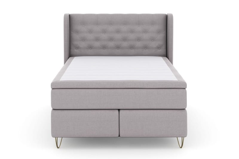 Select No 4 Komplett Sängpaket 140x200 Fast/Medium - Ljusgrå/Metall V-form - Products - Möbler - Säng - Kontinentalsäng
