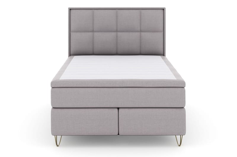 Select No 4 Komplett Sängpaket 140x200 Medium - Ljusgrå/Metall V-form - Products - Möbler - Säng - Kontinentalsäng