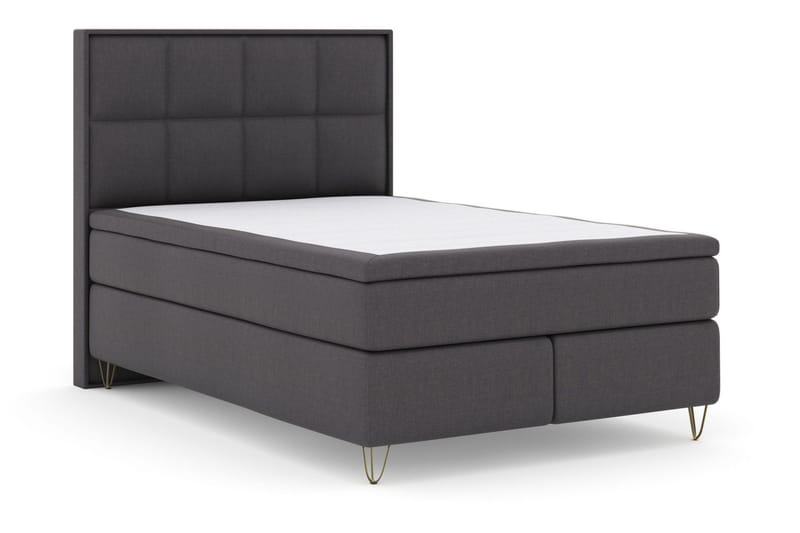 Select No 4 Komplett Sängpaket 140x200 Medium - Mörkgrå/Metall V-form - Products - Möbler - Säng - Kontinentalsäng