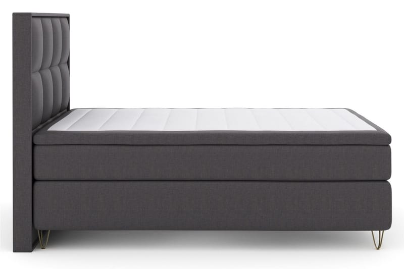 Select No 4 Komplett Sängpaket 140x200 Medium - Mörkgrå/Metall V-form - Products - Möbler - Säng - Kontinentalsäng