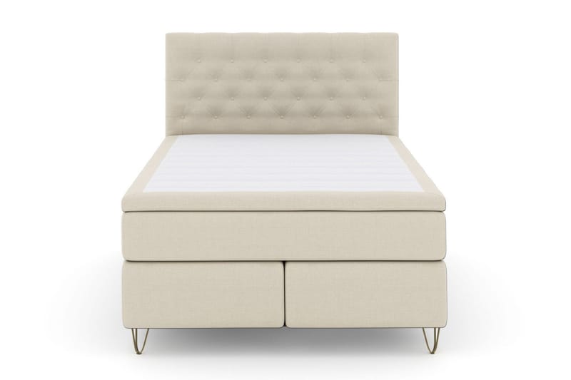 Select No 4 Komplett Sängpaket 160x200 Medium - Beige/Metall V-form - Products - Möbler - Säng - Kontinentalsäng