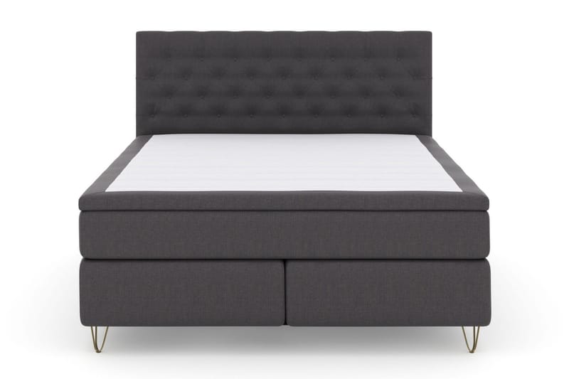 Select No 4 Komplett Sängpaket 160x200 Medium, Mörkgrå/Metall V-form