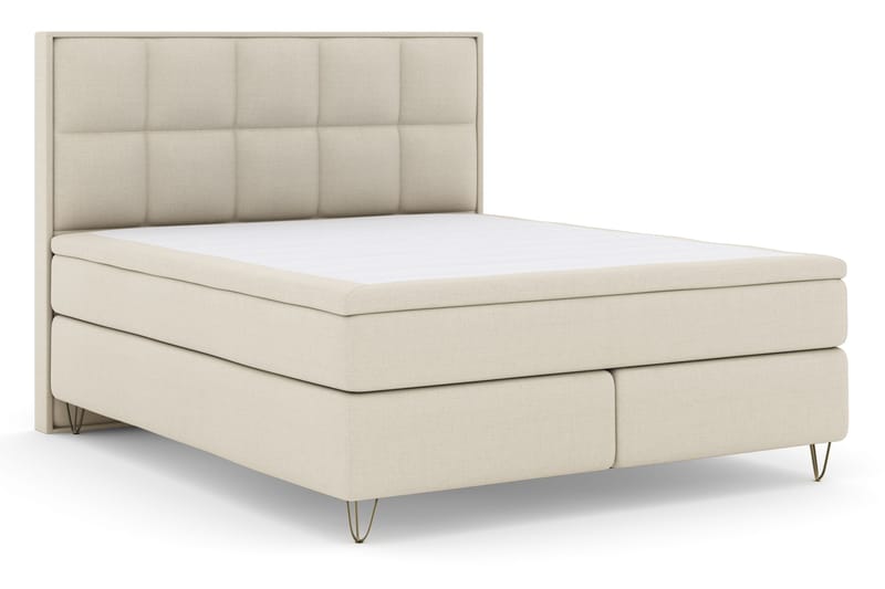 Select No 4 Komplett Sängpaket 180x200 Fast - Beige/Metall V-form - Products - Möbler - Säng - Kontinentalsäng