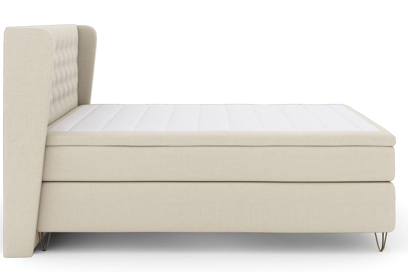 Select No 4 Komplett Sängpaket 180x200 Fast - Beige/Metall V-form - Products - Möbler - Säng - Kontinentalsäng